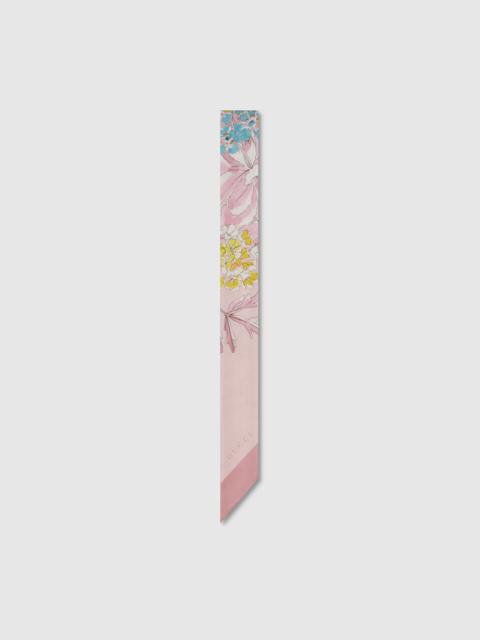 GUCCI Printed silk twill neck bow