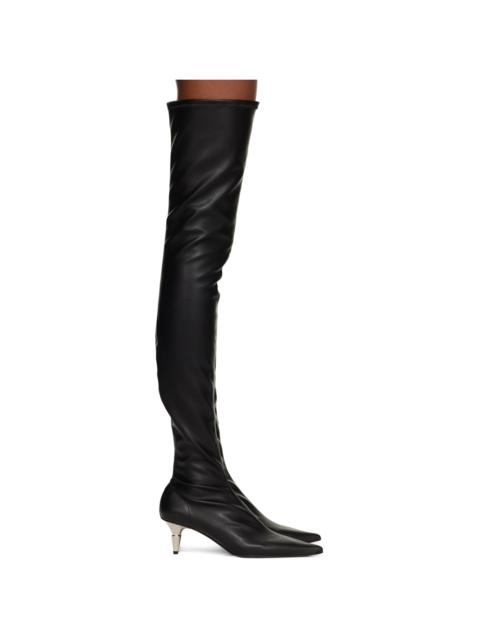 Black Spike Over-The-Knee Boots