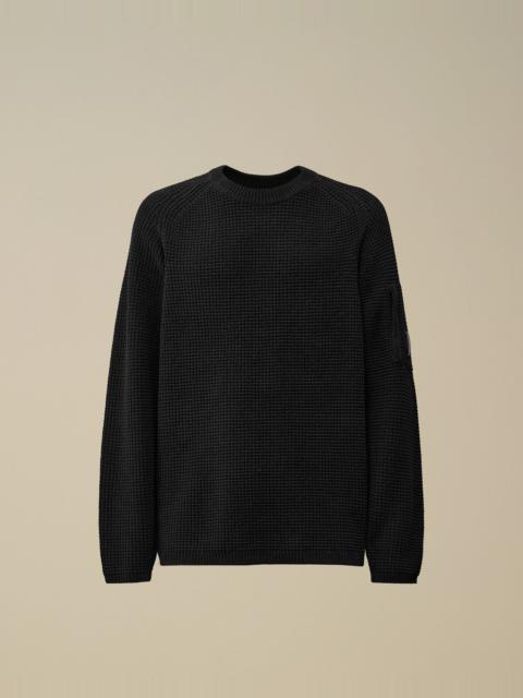 Cotton Chenille Crewneck Waffle Knit