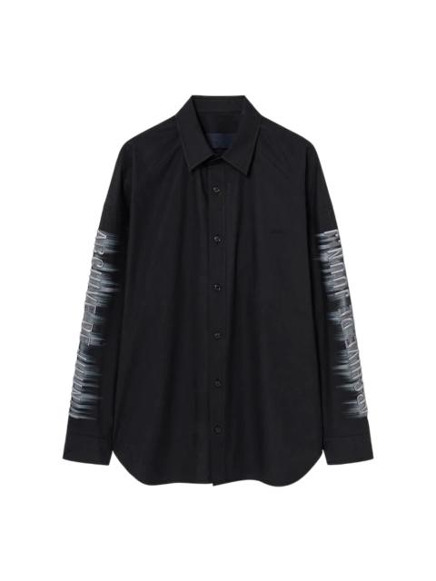 JUUN.J Archive Lettering Sleeve Solid Shirt