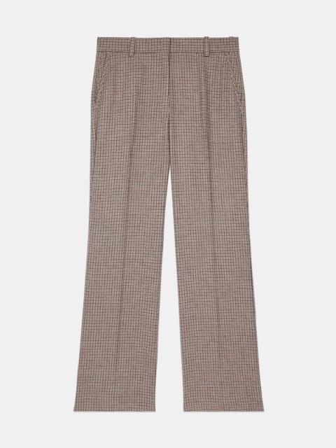 The Kooples BEIGE HOUNDSTOOTH STRAIGHT-LEG TROUSERS