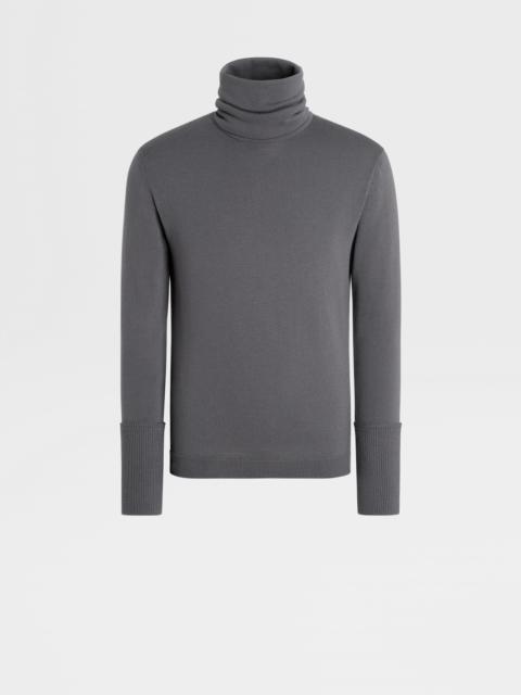 ZEGNA IRON GREY WOOL TURTLENECK
