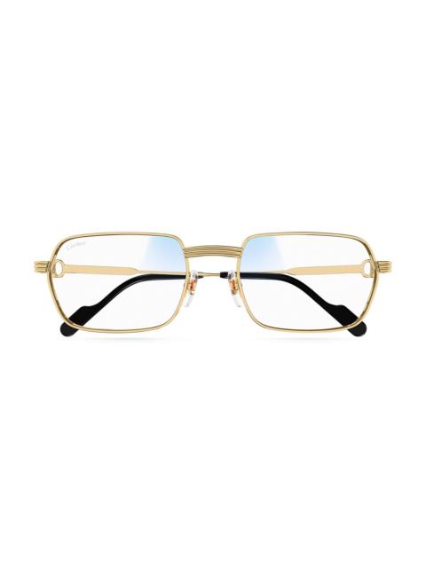 Cartier Men's Première de 56MM Rectangular Optical Glasses - Gold Clear