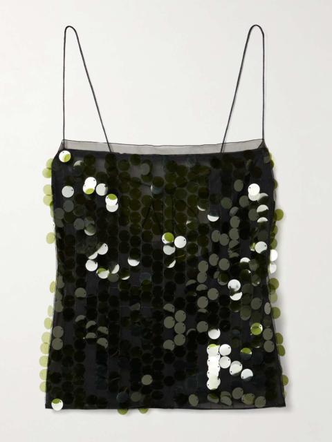 16ARLINGTON Suero sequined chiffon top Black