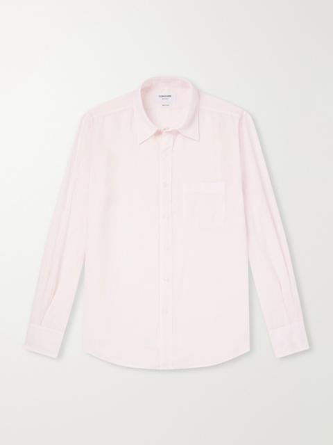 Thom Browne Button-Down Collar Garment-Dyed Linen Shirt