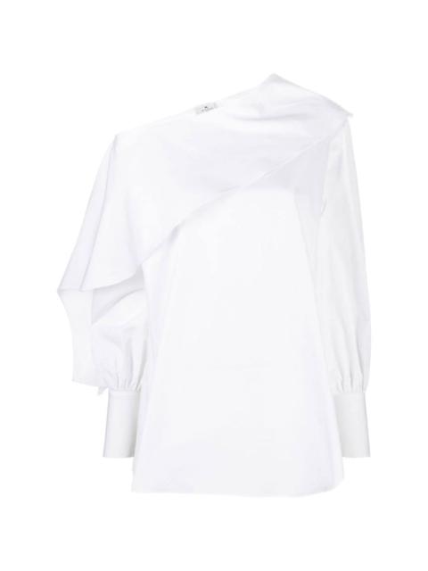 one-shoulder long-sleeved blouse