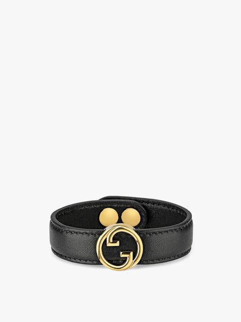 Blondie Interlocking GG-logo leather and metal bracelet