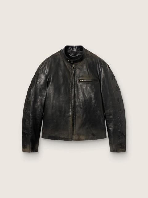 Golden Goose Men's black leather biker jacket