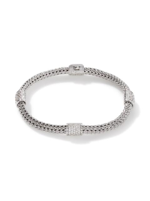 JOHN HARDY Icon Bracelet, Sterling Silver, Diamonds, 5MM