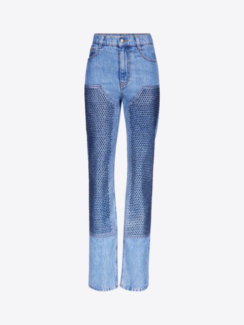 AREA CRYSTAL EMBELLISHED STRAIGHT LEG JEAN | REVERSIBLE