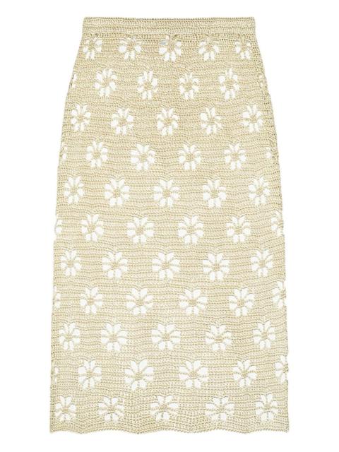 floral crochet maxi skirt