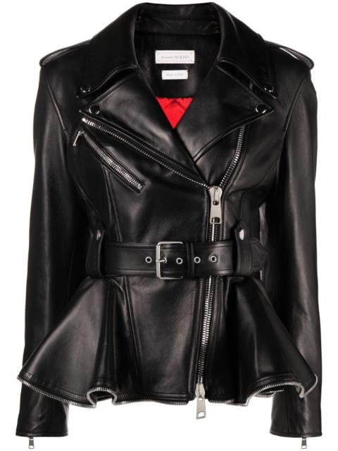 Alexander McQueen peplum-hem biker jacket