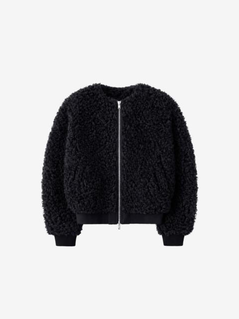 The Frankie Shop Gina Fur Bomber Jacket - Black
