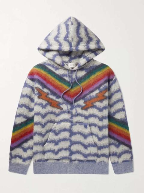 CELINE Oversized Mohair-Jacquard Hoodie