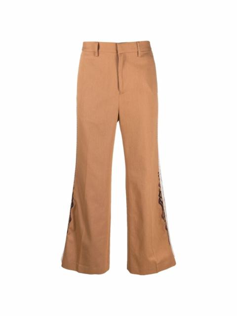 side-trim flared trousers