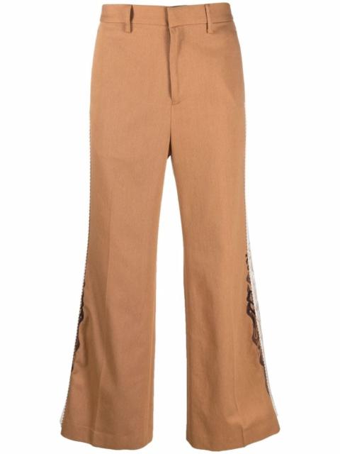 doublet side-trim flared trousers