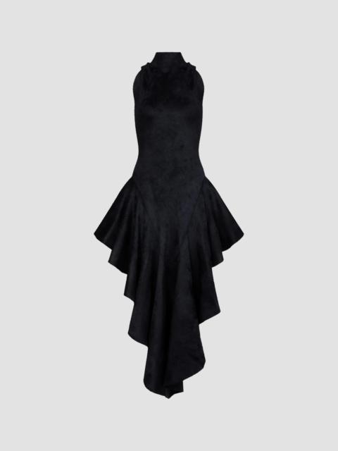 Alaïa Women's Pointed Tailored Velvet Midi Dress - Noir Alaia