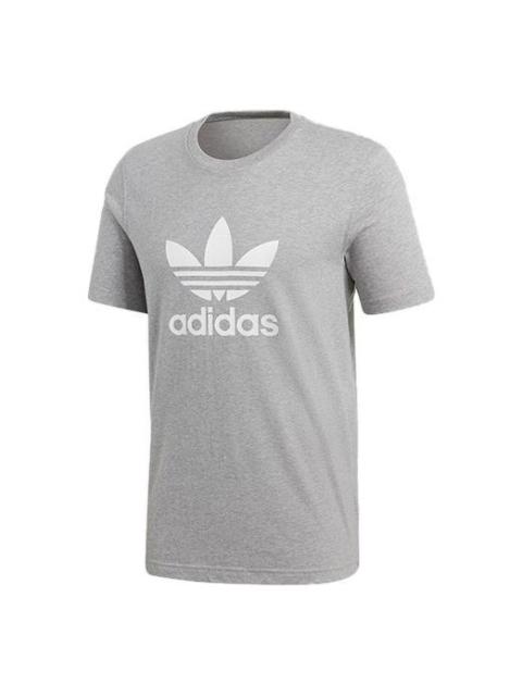 adidas adidas originals Chest Logo Sports Short Sleeve Gray CY4574