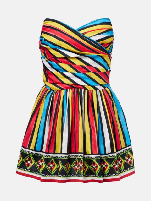 Dolce & Gabbana Ruched striped minidress