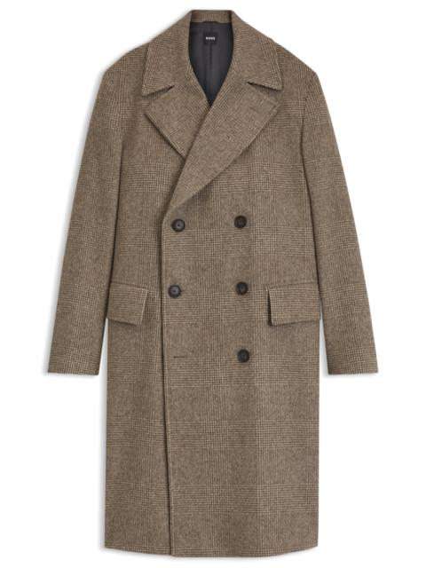 BOSS REGULAR-FIT COAT IN A CHECKED VIRGIN-WOOL BLEND