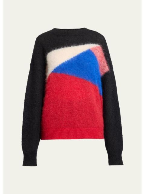 Isabel Marant Leoncia Colorblock Mohair-Wool Oversized Sweater