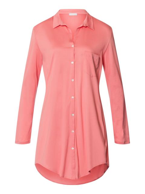 HANRO Cotton Deluxe Button Front Cotton Sleep Shirt