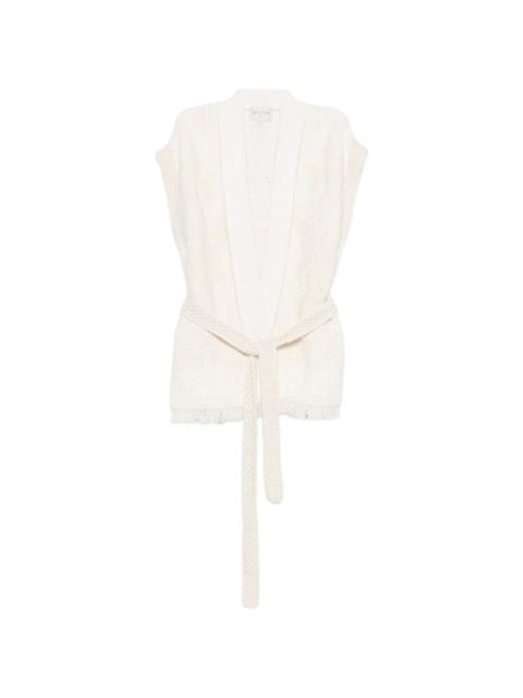 forte_forte belt fringed jacket
