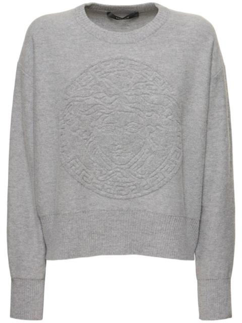 VERSACE Knit sweater w/ medusa logo