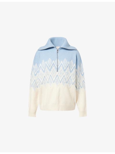 VARLEY Hedda Fairisle Patterned Wool Blend Jumper