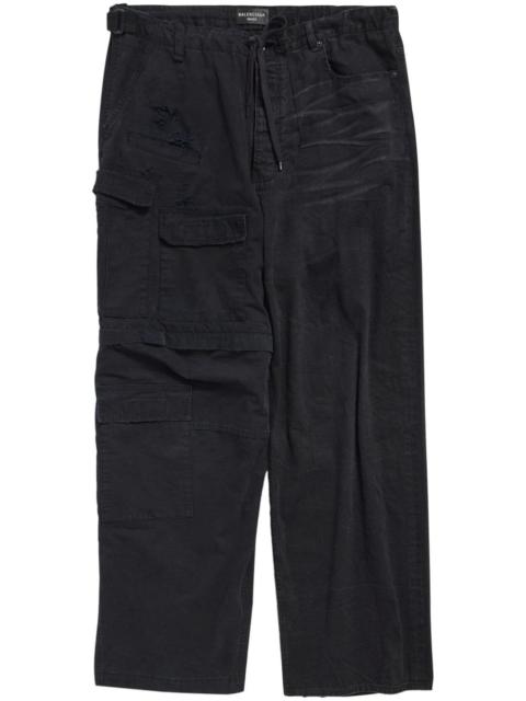 BALENCIAGA Hybrid denim-ripstop wide-leg trousers