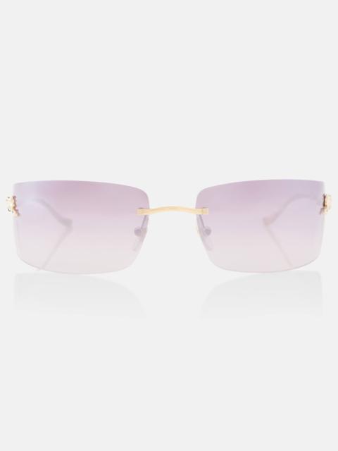 Panthère De Cartier rectangular sunglasses