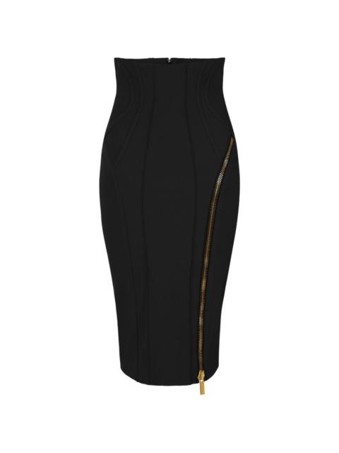 ELISABETTA FRANCHI skirt in technical fabric with zip