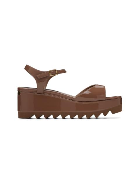 Stella McCartney Brown Elyse Patent Platform Sandals