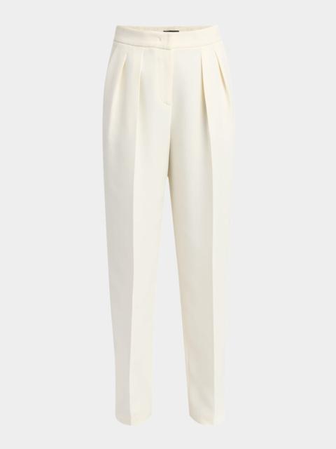 GIORGIO ARMANI Pleated Cady Straight-Leg Tuxedo Trousers