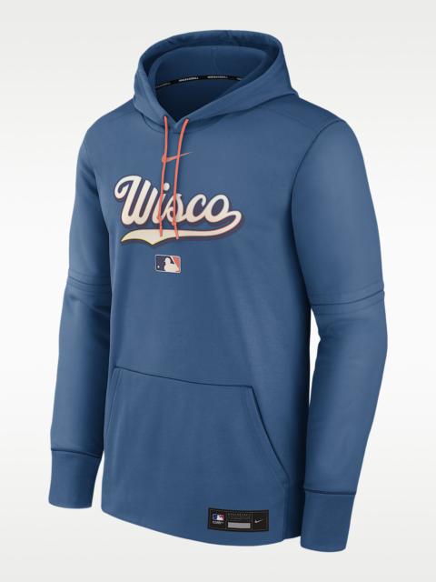 Nike Milwaukee Brewers Authentic Collection City Connect Men's Nike Therma MLB Pullover Hoodie