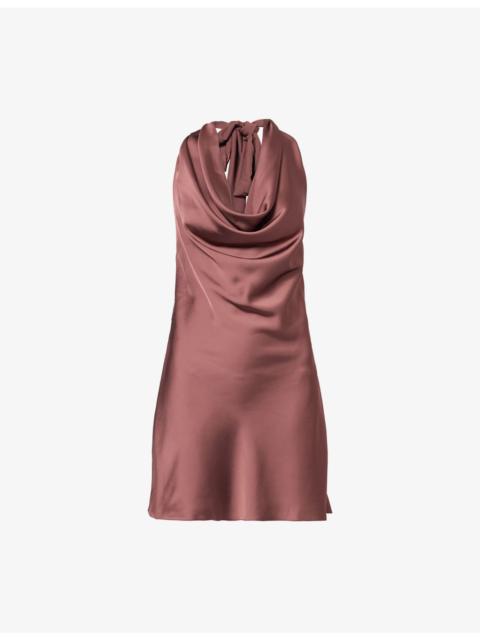 ANNA OCTOBER Margaret Draped Satin Mini Dress