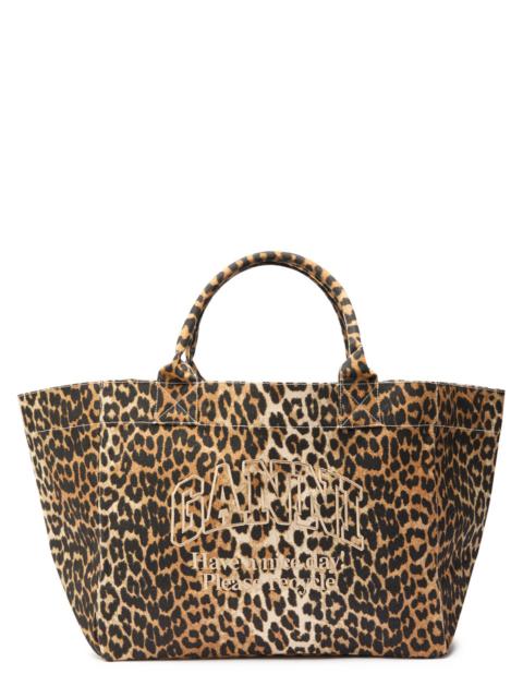 Ganni Printed Xxl Shopper Canvas Tote bag