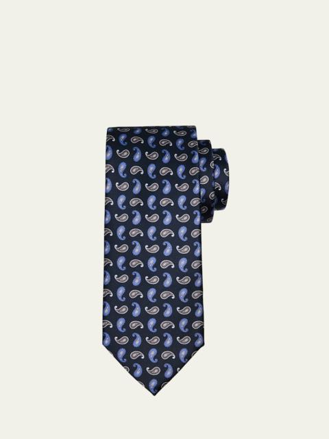 Brioni Men's Bicolor Paisley Silk Tie