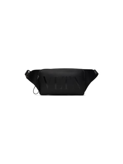 Black VLTN Leather Belt Bag