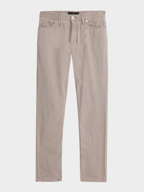 Brioni Men's Slim-Fit Washed Denim Five-Pocket Pants