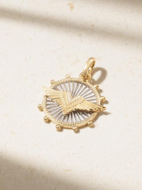 FOUNDRAE Passion Medium 18-karat Yellow And White Gold Diamond Pendant