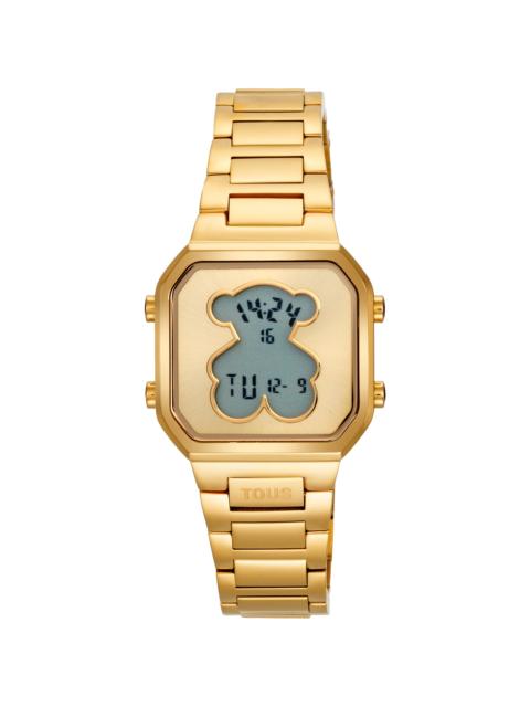 TOUS TOUS D-BEAR MINI digital Watch with gold-colored stainless steel bracelet