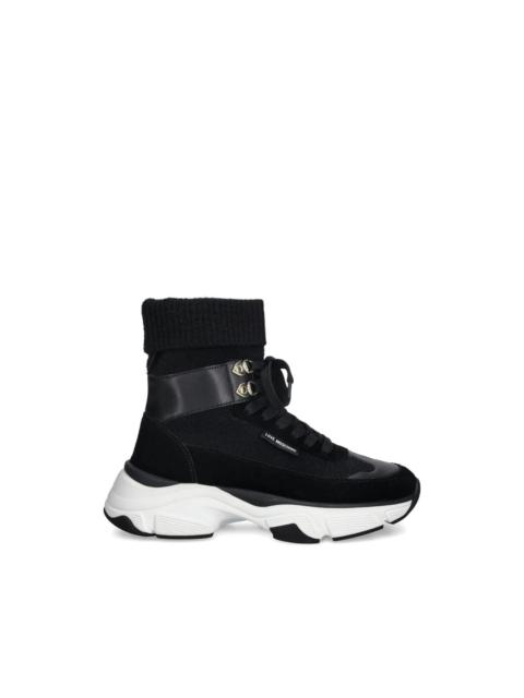 Moschino lace-up sock-detail sneakers