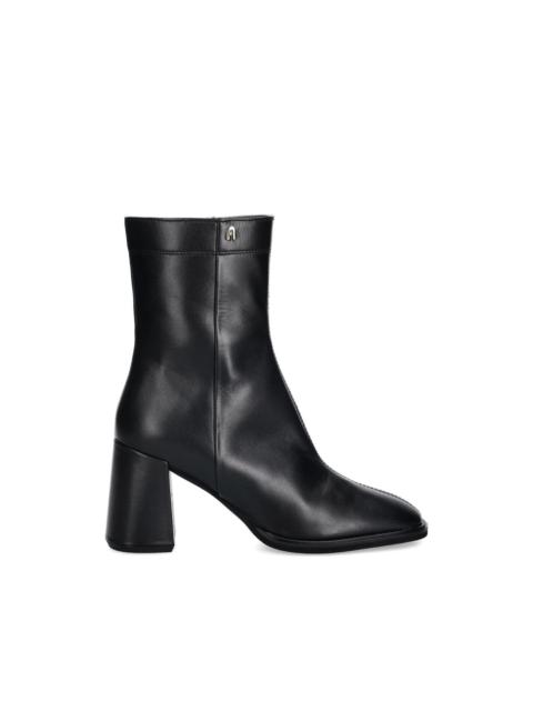 FURLA square heel zip boots