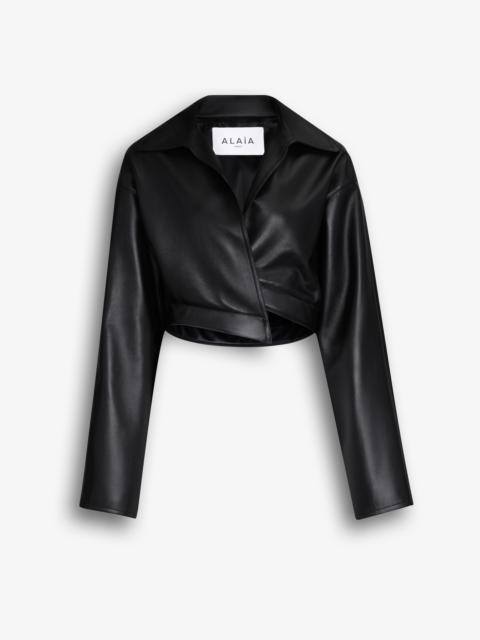 Alaïa LEATHER CROPPED SPIRAL JACKET