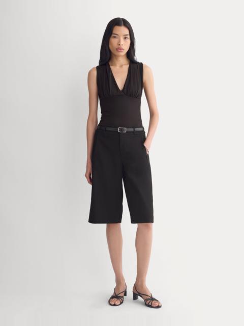 EVERLANE DRAPEY JERSEY V-NECK TOP