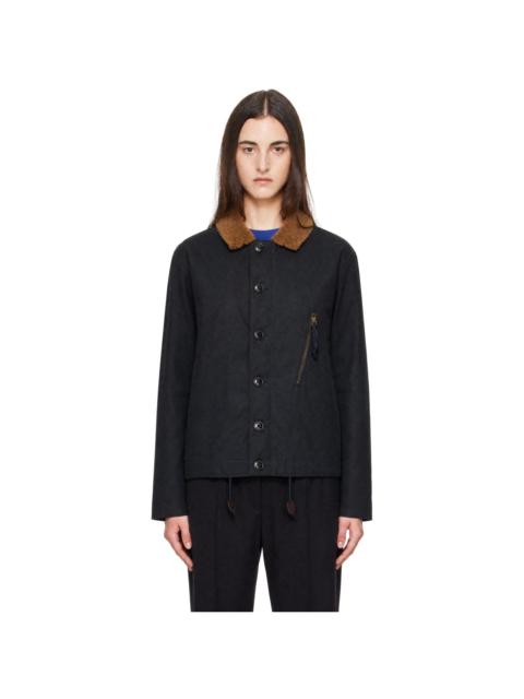 Barbour Navy Macklow Waxed Jacket