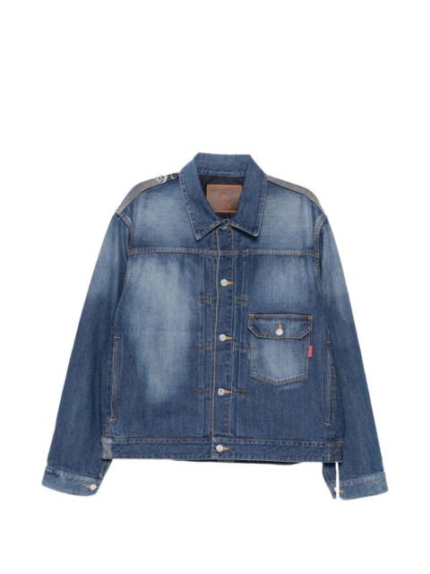 MASTERMIND WORLD patchwork jacquarded denim jacket