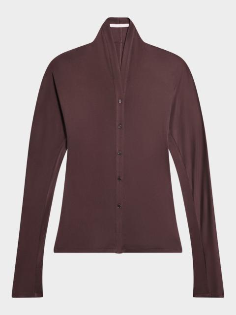 Helmut Lang Long-Sleeve Liquid Jersey Top