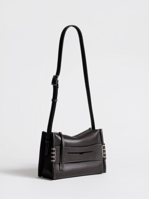 JW Anderson SMALL MESSENGER LOAFER BAG IN CHOCOLATE BROWN LEATHER